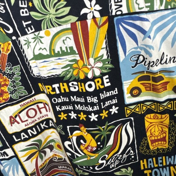 RJC Hawaiian Shirt Men L Sunset Beach Makaha Waimea Bay USA Tiki Aloha - Picture 5 of 5